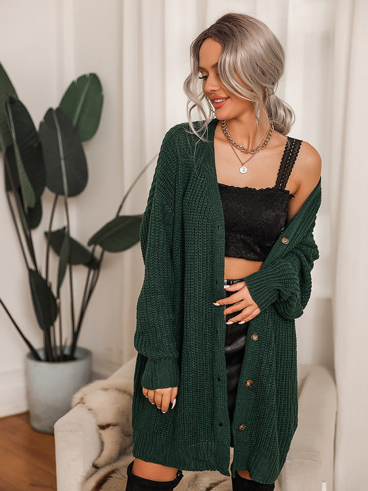 Ribbed V-Neck Cardigan